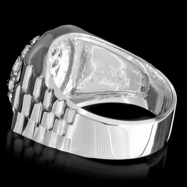 14k White Gold 1ct Diamond Mens Ring eBay
